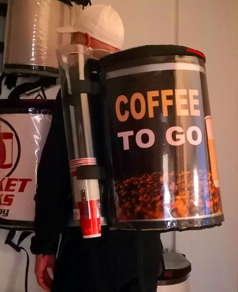 tragbare kaffee werbung